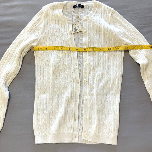 NWT 2 White Knitted Toddler Cardigans. Button Down. Ribbed. Unisex - Picture 10 of 11